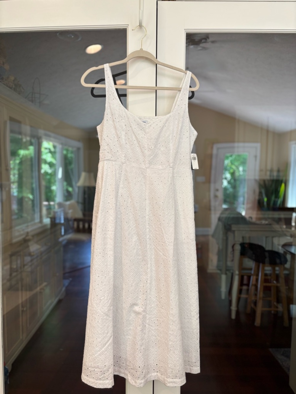 Old Navy White Eyelet Sleeveless Midi Dress
